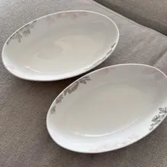 花柄楕円皿2枚セット