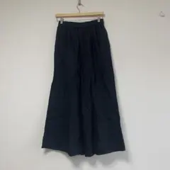 【 シンプリシテェ】 リネン　100%　ブラック　ワイドパンツ 　黒　ゴム