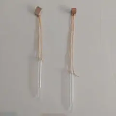 吊り下げ式 ガラス一輪挿し 2本セット