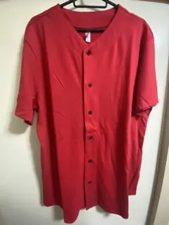 新品★アメリカンアパレル ベースボールシャツ L 赤のサムネイル