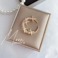月 星 ブローチ 夜空 クリスタル ロマンチック 雑貨 フォーマル 三日月