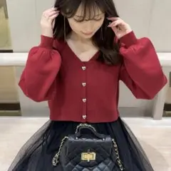 GRL クロップド丈ハートボタンニットカーディガン [k9325z]