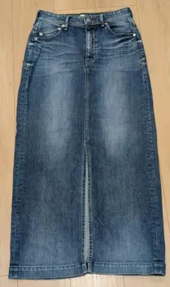 【美品】YANUK ヤヌーク デニム スリット ロングスカート S ブルーのサムネイル
