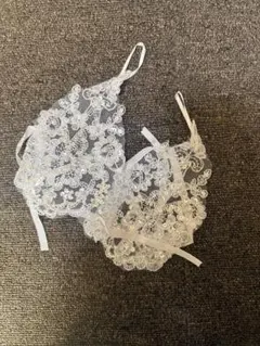 (使用回数2回)ホワイト レースウェディンググローブ