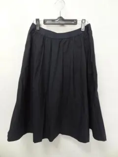 ユニクロ UNIQLO レディースブラック フレアスカート ひざ丈 L