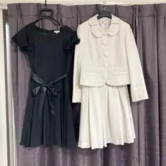 11号 セレモニースーツ 3点セット ママスーツ 白 黒