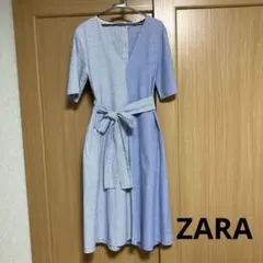 ZARA ストライプ柄 半袖ワンピース