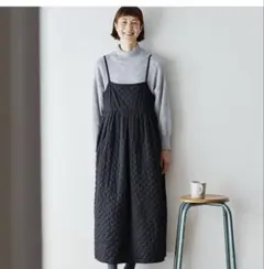 新品　しまむら　シーズンリーズン キルトキャミワンピース115 L 黒