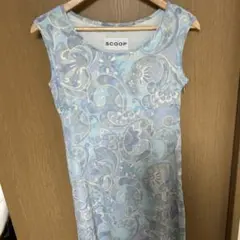 SCOOP 水色　ペイズリー　キャミワンピース