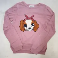 H&M ピンク 犬 長袖セーター 6-8歳　128センチ