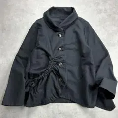 美品　慈雨　ジウ　センソユニコ　前開きトップス 立体シルエット ブラック