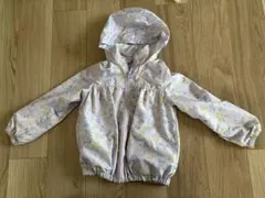 ウィンドブレーカー 130 女の子 花柄 紫 ラベンダー色