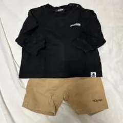 XLARGE 黒長袖Tシャツとベージュショートパンツセット 90cm
