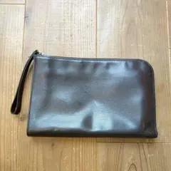 TAKEO KIKUCHI タケオキクチ　ブラウンレザー クラッチバッグ