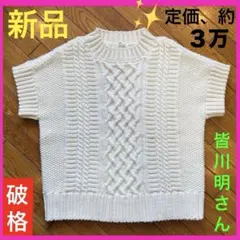 九千円台⁉️また、更に、お値下⬇️新品✨映えるニット、定価約３万、皆川明さん⭐️