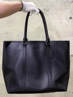 COACH 2WAY オールブラック レザートートバッグ