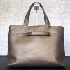 【未使用級】HAMANO 濱野皮革工藝 ブロンズゴールド レザー トートバッグ