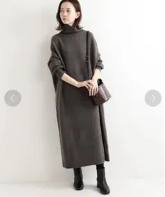 【IENA】ウールカシミヤ タートルネックワンピース