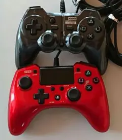 ホリパッド HORI PAD 赤 黒 有線コントローラー ２個セット ジャンク
