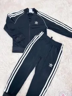 【美品】adidas ブラック ジャージセット 110