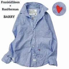フランク&アイリーン バリー ロンハーマン別注 ハート刺繍シャツ 水色 XS-S
