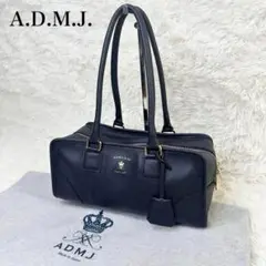✨極美品✨ A.D.M.J ミニボストンバッグ 本革 ゴールド金具 スクエア