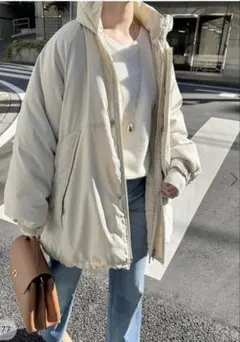 SLOBE IENA ウォッシャブル中綿モンスターパーカーブルゾン　36