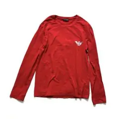 EMPORIO ARMANIロゴマーク入りロングTシャツ赤