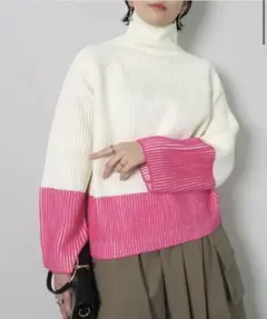 バイカラーニット