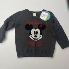 【新品】ミッキーマウス ニットセーター ダークグレー