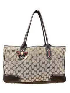 GUCCI グッチシェリーリボン GGモノグラム　トートバッグ 茶色 保存袋あり