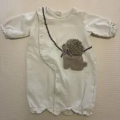 petit main 犬刺繍ロンパース ホワイト50〜70