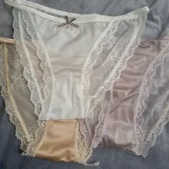 M 3枚セット光沢 サテン地 ショーツまとめ売り