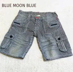 BLUE MOON BLUE　ストライプ　刺繍ショートデニムのサムネイル