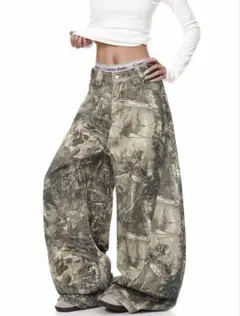 カモ柄　リアルツリー　バギーデニム　noremid 地底人　9090