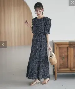 ツルバイマイコパフスリーブ ロングワンピース - メルカリ