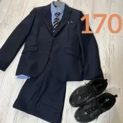 170男児スーツセット　黒靴26.5㎝つき