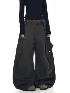 BLACKLISTS多ポケット ヴィンテージ加工 ワイドカーゴパンツ