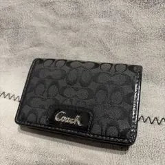COACH ブラックレザー 名刺入れ - メルカリ