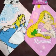 ラプンツェル 不思議の国のアリス ループタオル２枚