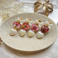 No.29ハート花柄ヘアクリップ〜③〜