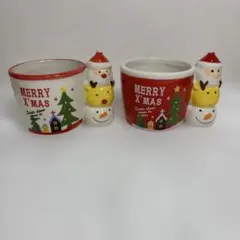 サンタと雪だるま　クリスマス　デザインカップ
