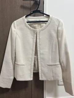 any SIS オフホワイト ノーカラージャケット