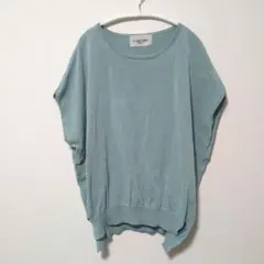 ルクールブラン ドルマンニット プルオーバー 38 くすみブルー 綿混