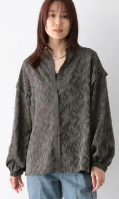 GLOBAL WORK 新品未使用 ジャガードブラウス 24時間配送