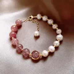 天然石パール ブレスレット　ストーンブレスレット