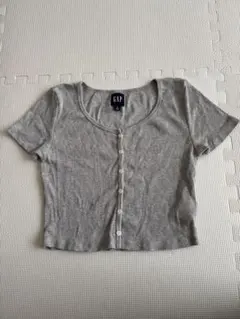 GAP 半袖 リブカットソー グレー