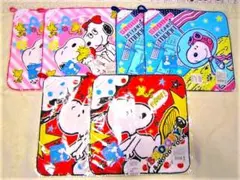スヌーピー＆ピーナッツ ループタオル6枚組 3種柄　MM　薄手　 現品限り