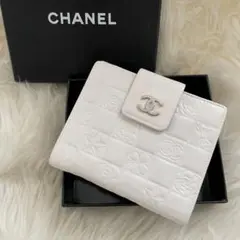 シャネル CHANEL 財布 ココマーク アイコンライン 白 シルバーのサムネイル