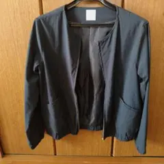 ノーカラージャケット 濃紺カジュアル